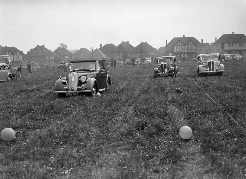 Detail of Two Standard Twelves and a Standard Nine at the Standard Car Owners Club Gymkhana, 8 May 1938 by Bill Brunell