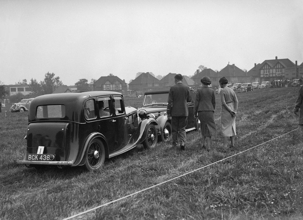 Detail of Standard Nine and Standard Flying Twelve at the Standard Car Owners Club Gymkhana, 8 May 1938 by Bill Brunell