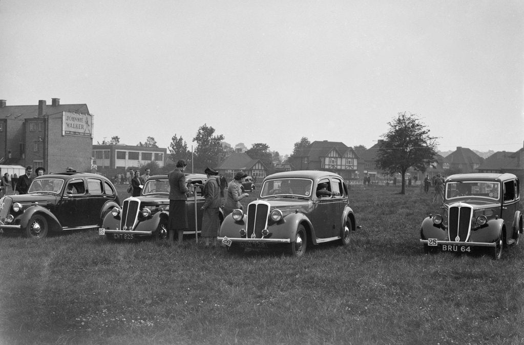 Detail of Two Standard Flying Twelves and a Flying Nine at the Standard Car Owners Club Gymkhana, 8 May 1938 by Bill Brunell