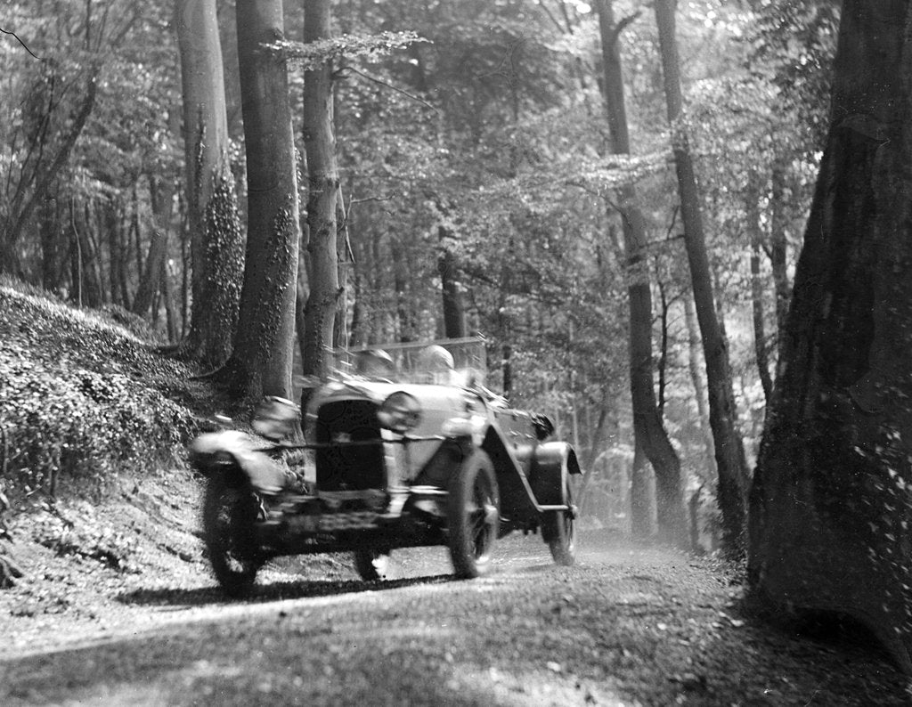 Detail of Open high chassis Lagonda taking part in the North West London Motor Club Trial, 1 June 1929 by Bill Brunell