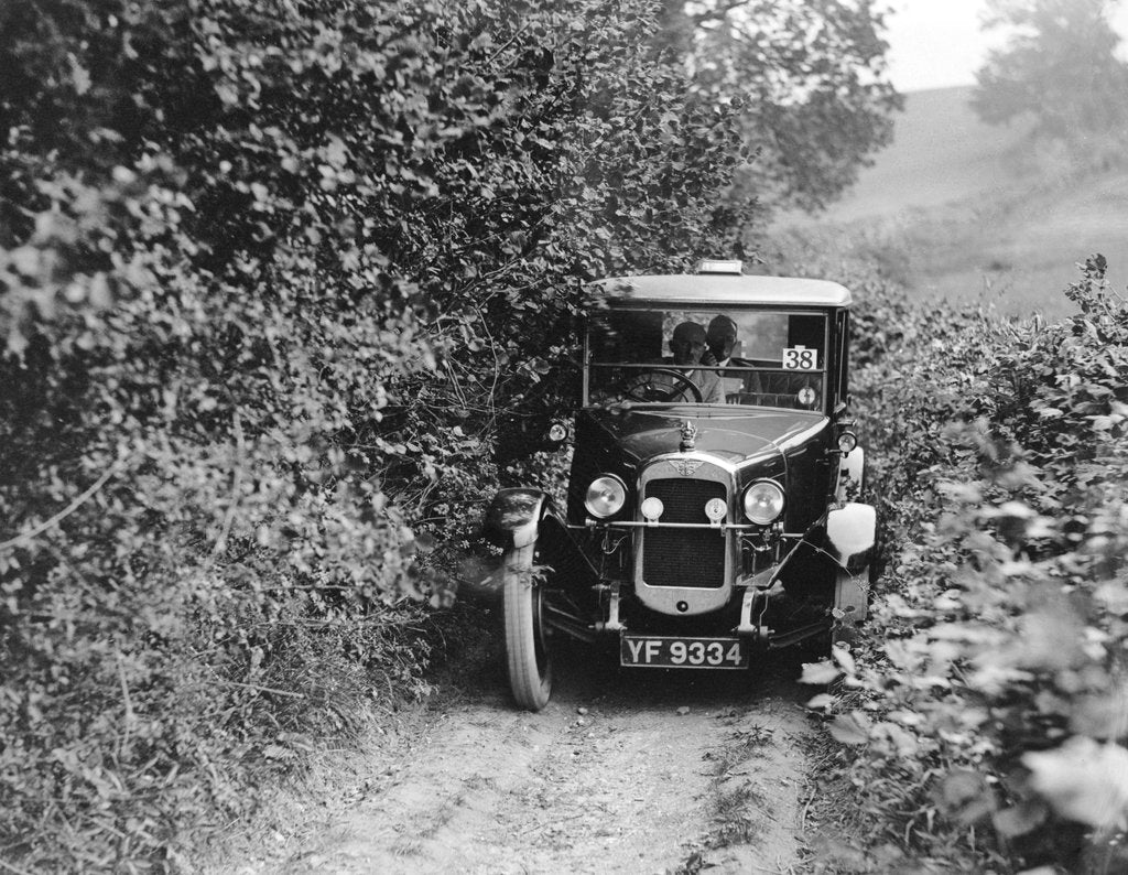 Detail of Austin 12/4 Windsor saloon taking part in the North West London Motor Club Trial, 1 June 1929 by Bill Brunell