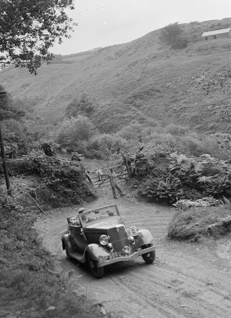 Detail of 1934 Ford V8 tourer taking part in a motoring trial, late 1930s by Bill Brunell