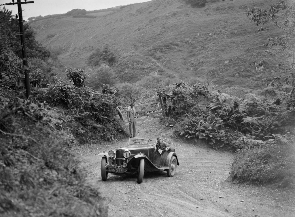 Detail of 1933 AC 4-seater taking part in a motoring trial, late 1930s by Bill Brunell