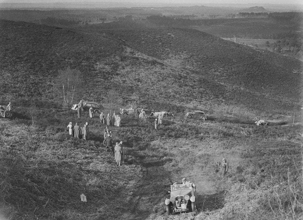 Detail of 1933 Wolseley Hornet 2-seater sports taking part in a motoring trial, late 1930s by Bill Brunell