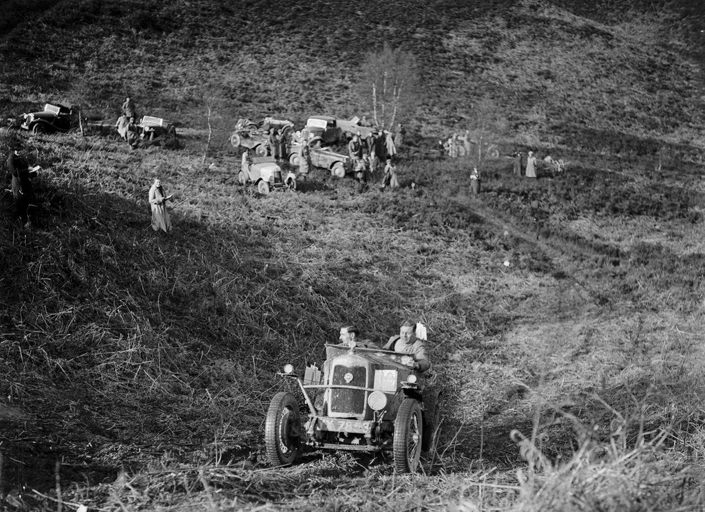Detail of 1089 cc Riley taking part in a motoring trial, late 1930s by Bill Brunell