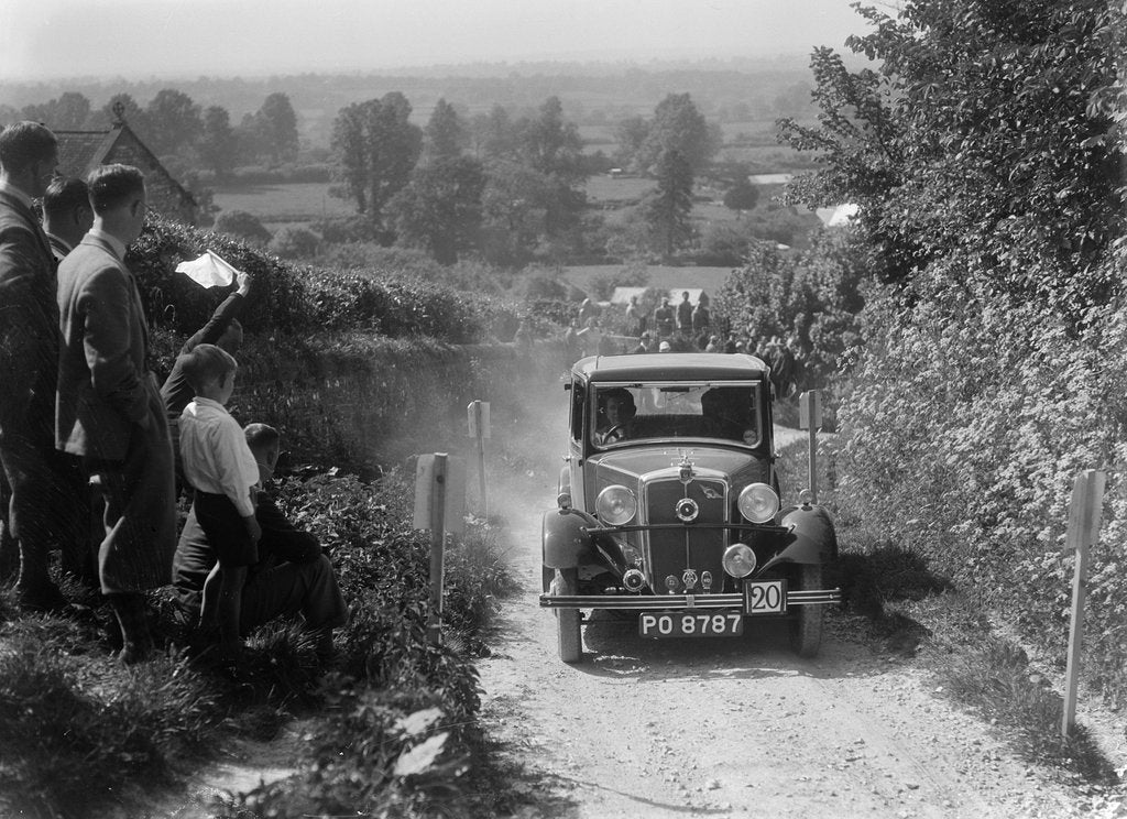 Detail of 1934 Morris Ten taking part in a West Hants Light Car Club Trial, Ibberton Hill, Dorset, 1930s by Bill Brunell