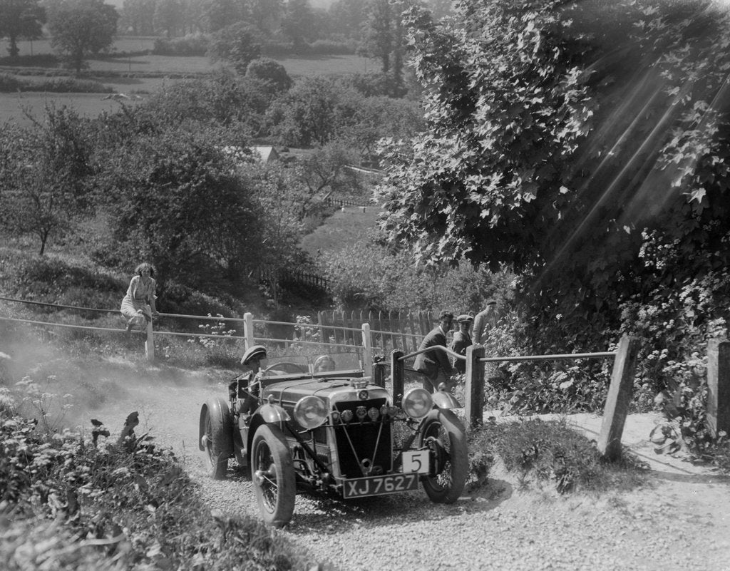 Detail of 1933 Crossley Ten taking part in a West Hants Light Car Club Trial, Ibberton Hill, Dorset, 1930s by Bill Brunell