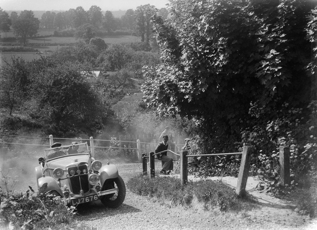 Detail of 1933 Standard Avon taking part in a West Hants Light Car Club Trial, Ibberton Hill, Dorset, 1930s by Bill Brunell