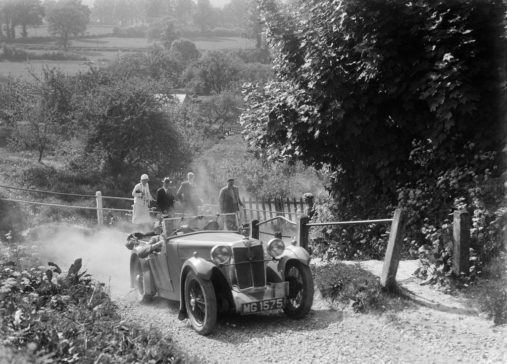 Detail of MG Magna taking part in a West Hants Light Car Club Trial, Ibberton Hill, Dorset, 1930s by Bill Brunell