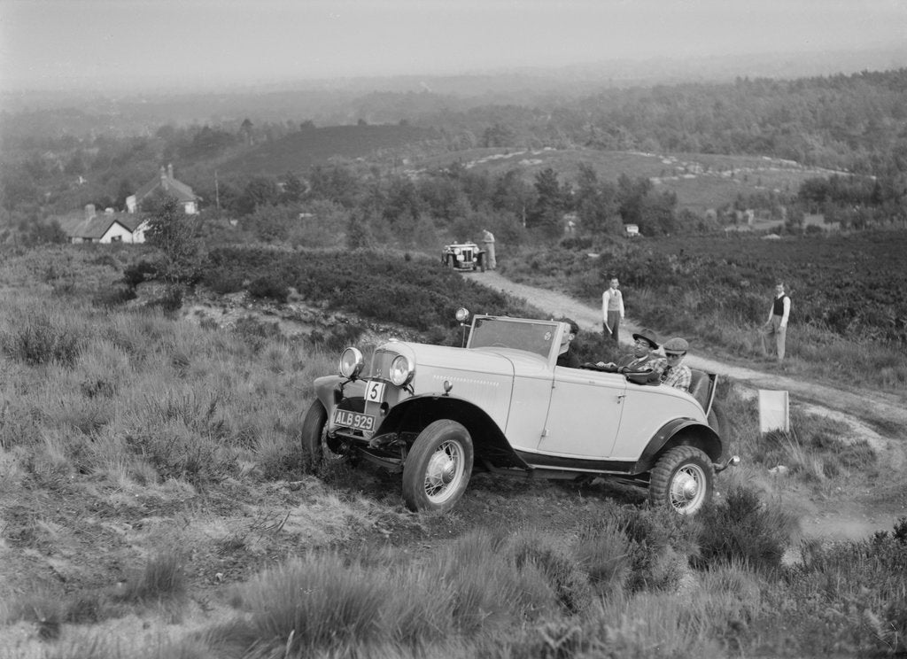 Detail of 1933 Ford V8 taking part in the NWLMC Lawrence Cup Trial, 1937 by Bill Brunell
