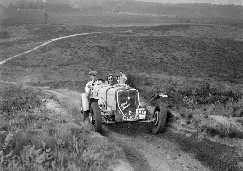 Detail of 1935 Allard Special 2-seater sports taking part in the NWLMC Lawrence Cup Trial, 1937 by Bill Brunell
