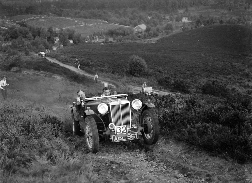 Detail of 1936 MG TA of the Three Musketeers team taking part in the NWLMC Lawrence Cup Trial, 1937 by Bill Brunell