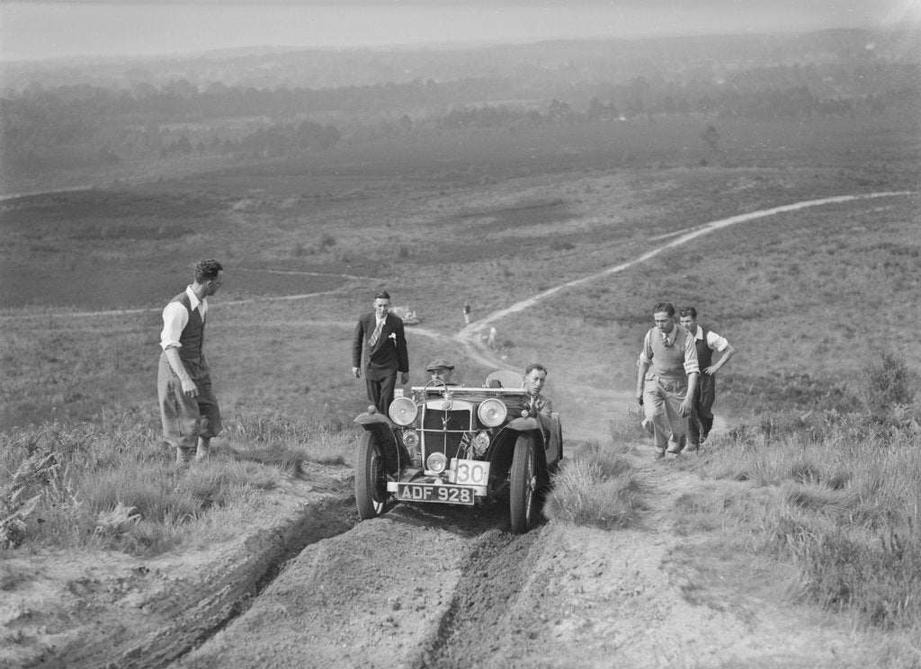 Detail of 1935 MG PA taking part in the NWLMC Lawrence Cup Trial, 1937 by Bill Brunell