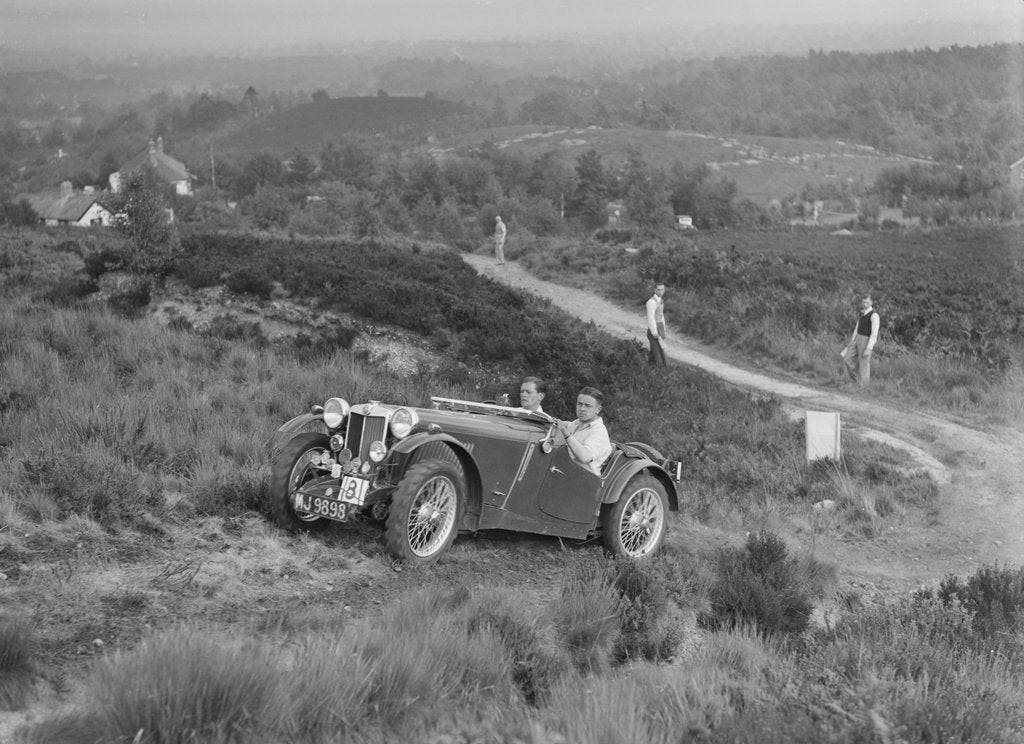 Detail of 1936 MG PB of R Green taking part in the NWLMC Lawrence Cup Trial, 1937 by Bill Brunell