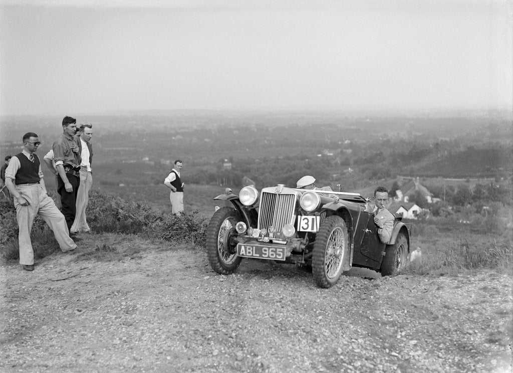 Detail of 1936 MG TA of the Three Musketeers team taking part in the NWLMC Lawrence Cup Trial, 1937 by Bill Brunell