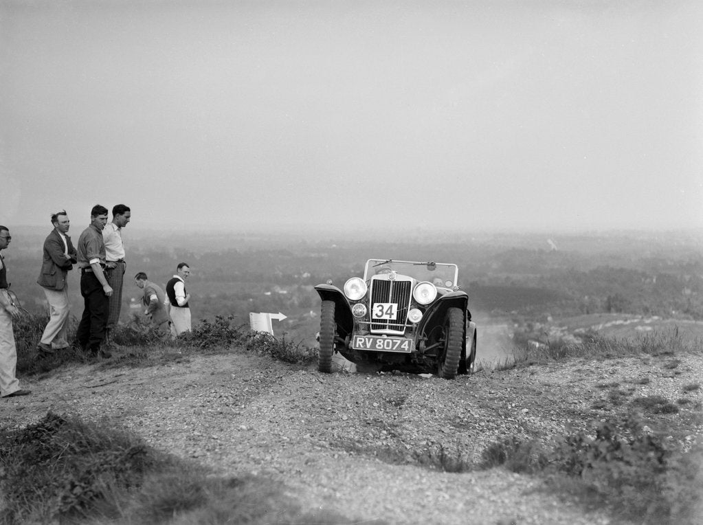Detail of 1936 MG PB 2-seater sports taking part in the NWLMC Lawrence Cup Trial, 1937 by Bill Brunell