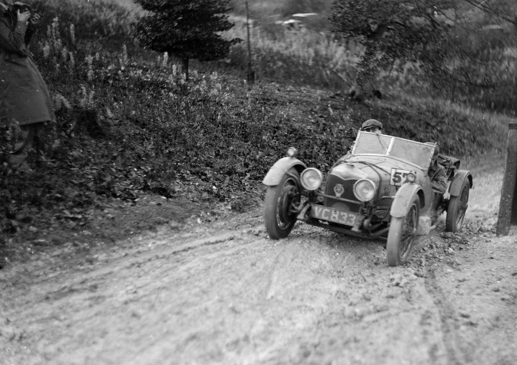 Detail of Riley Brooklands 2-seater sports of JE Lancaster taking part in the Inter-Varsity Trial, 1930 by Bill Brunell