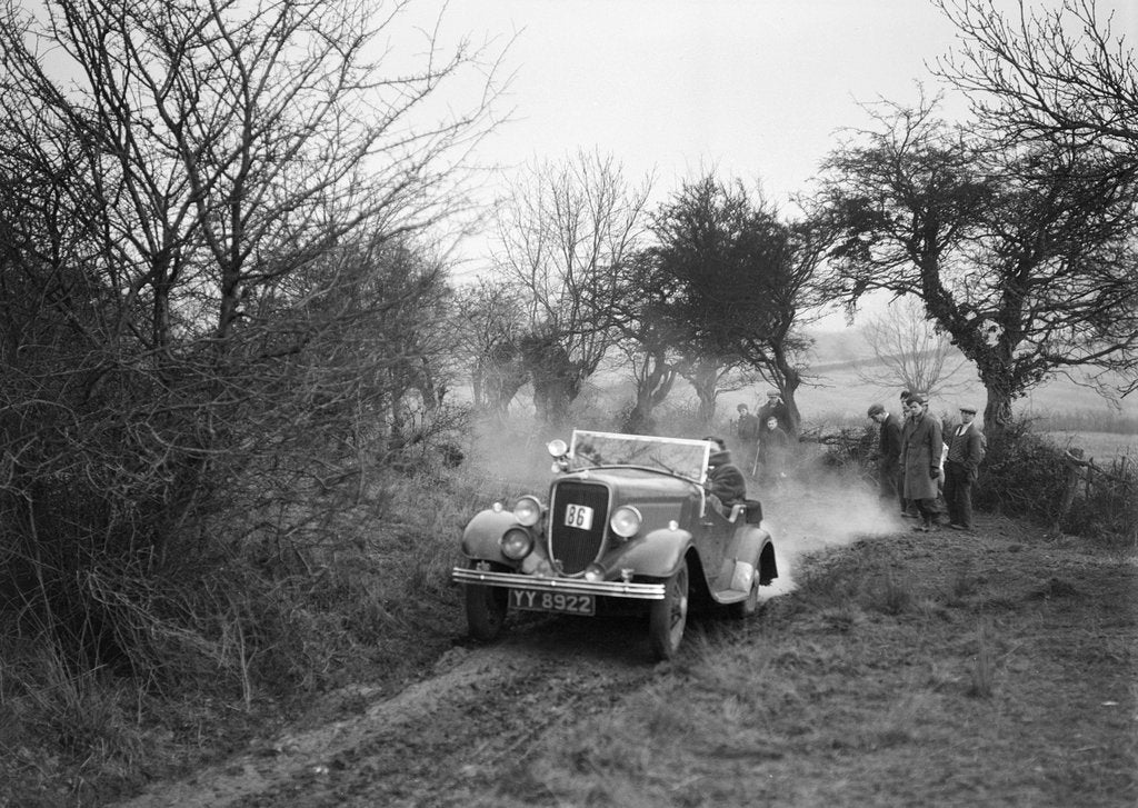 Detail of Lord Avebury's Ford V8 competing in the Sunbac Colmore Trial, Gloucestershire, 1934 by Bill Brunell