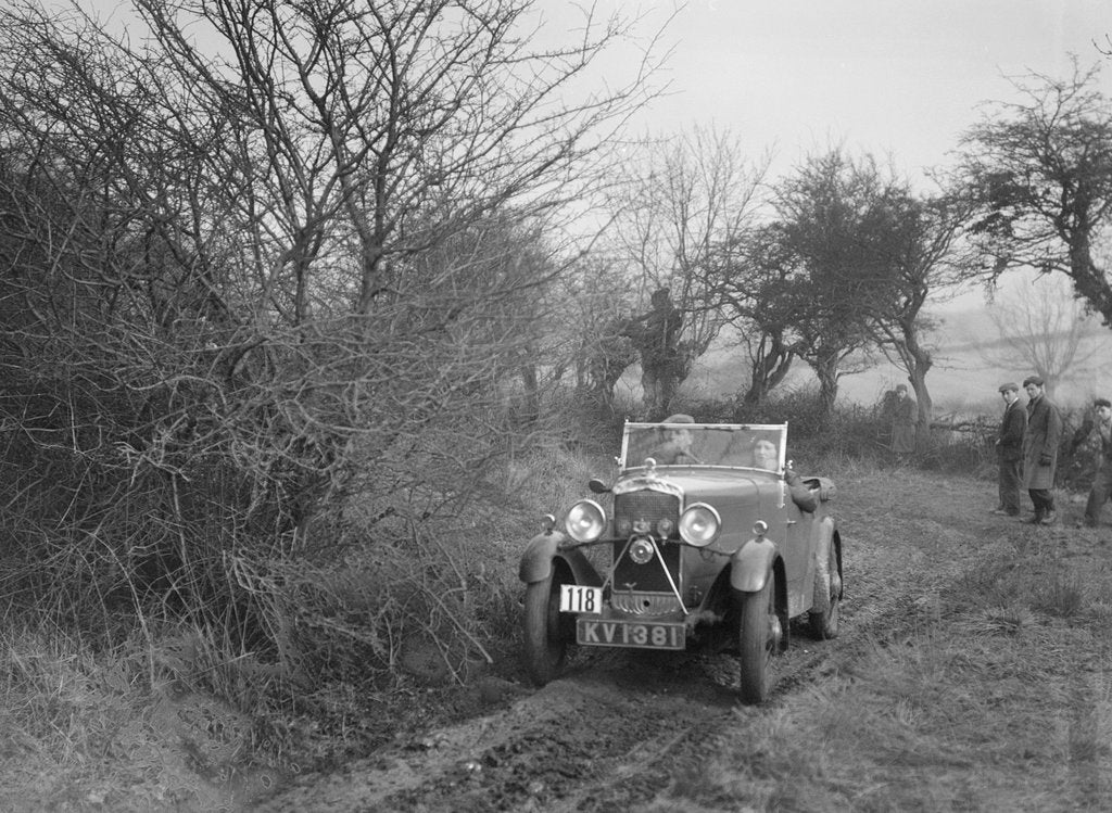 Detail of Triumph of GJN Hall at the Sunbac Colmore Trial, near Winchcombe, Gloucestershire, 1934 by Bill Brunell