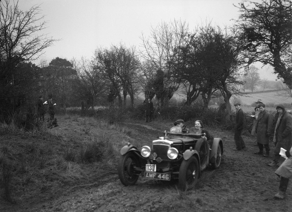 Detail of Frazer-Nash of JD Greaves at the Sunbac Colmore Trial, near Winchcombe, Gloucestershire, 1934 by Bill Brunell