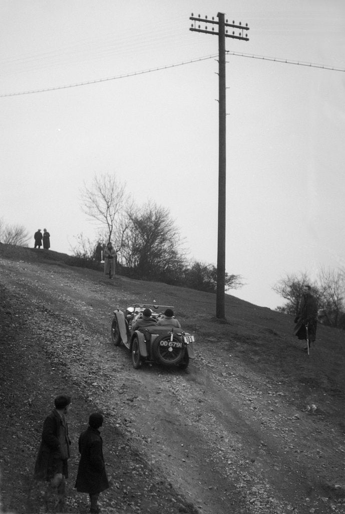 Detail of Miss EV Watson's MG J3 climbing Nailsworth Ladder, Sunbac Colmore Trial, Gloucestershire, 1934 by Bill Brunell