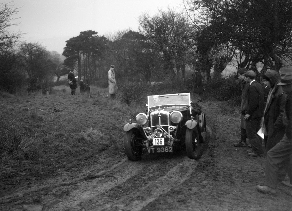 Detail of Wolseley Hornet of AK Hunt at the Sunbac Colmore Trial, near Winchcombe, Gloucestershire, 1934 by Bill Brunell