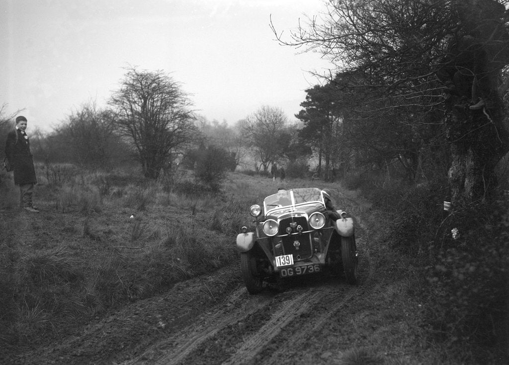 Detail of Standard Avon of J Priestly at the Sunbac Colmore Trial, near Winchcombe, Gloucestershire, 1934 by Bill Brunell
