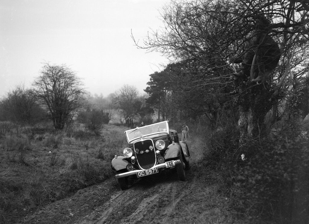 Detail of Ford V8 of H Hillcoat at the Sunbac Colmore Trial, near Winchcombe, Gloucestershire, 1934 by Bill Brunell