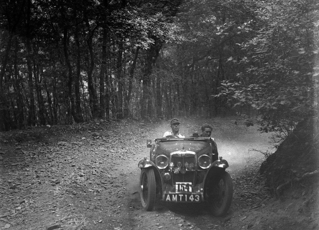 Detail of MG J2 competing in the B&HMC Brighton-Beer Trial, Fingle Bridge Hill, Devon, 1934 by Bill Brunell