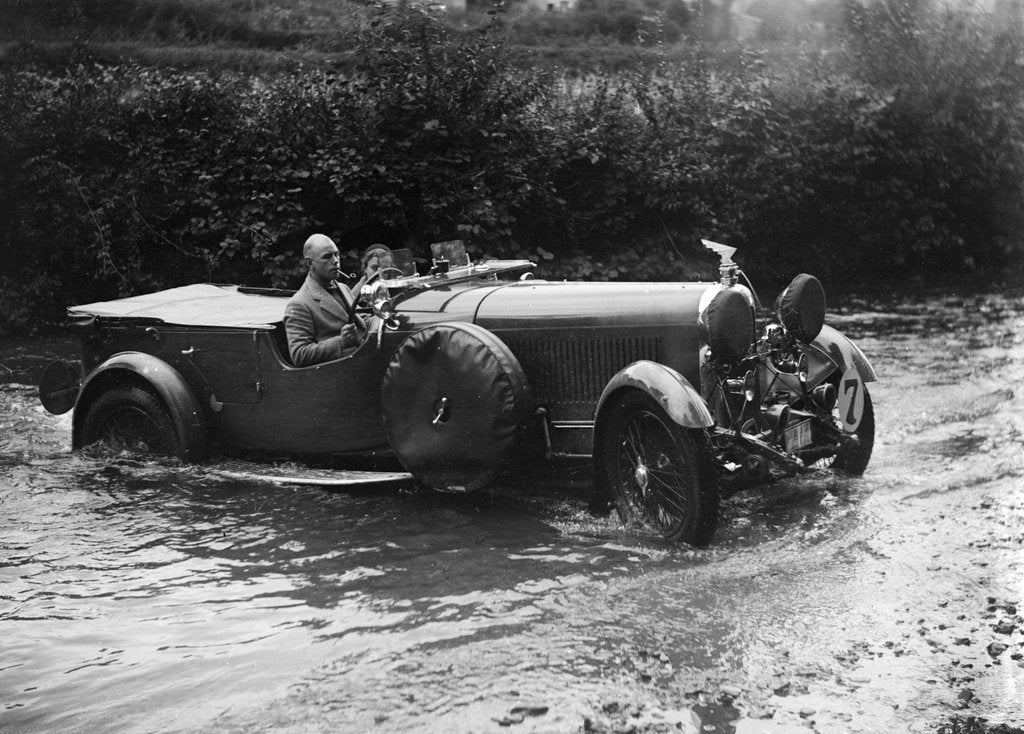 Detail of 3-litre Lagonda of RD Tong fording the River Exe at Yealscombe, Devon, JCC Lynton Trial, 1932 by Bill Brunell