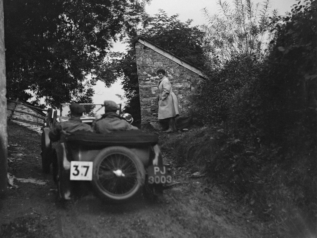 Detail of MG F Magna competing in the JCC Lynton Trial, 1932 by Bill Brunell