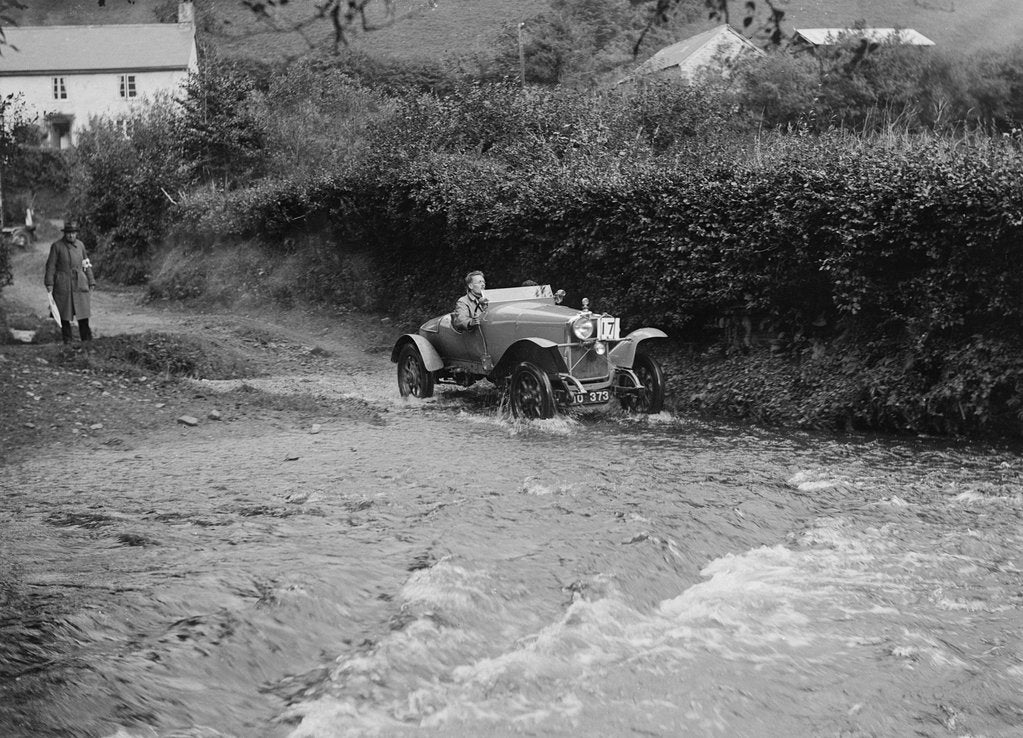 Detail of Talbot of A Powys-Lybbe competing in the JCC Lynton Trial, 1932 by Bill Brunell