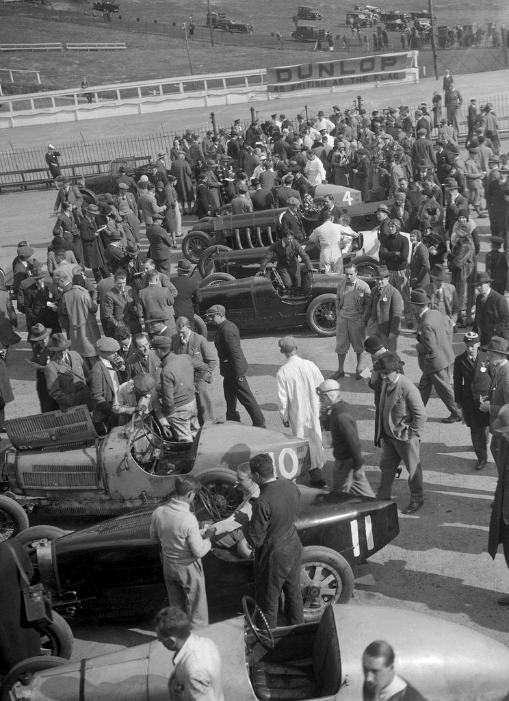 Detail of BARC meeting, Brooklands, 1930 by Bill Brunell