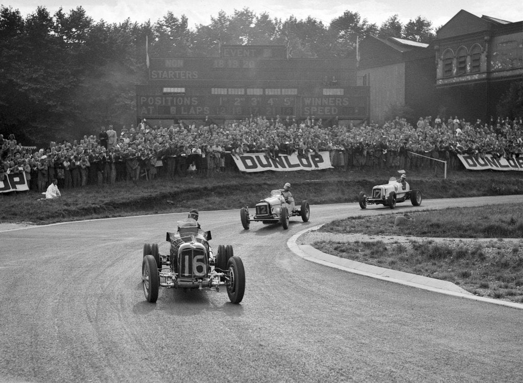 Detail of Raymond Mays' ERA leading an MG and another ERA, Imperial Trophy, Crystal Palace, 1939 by Bill Brunell