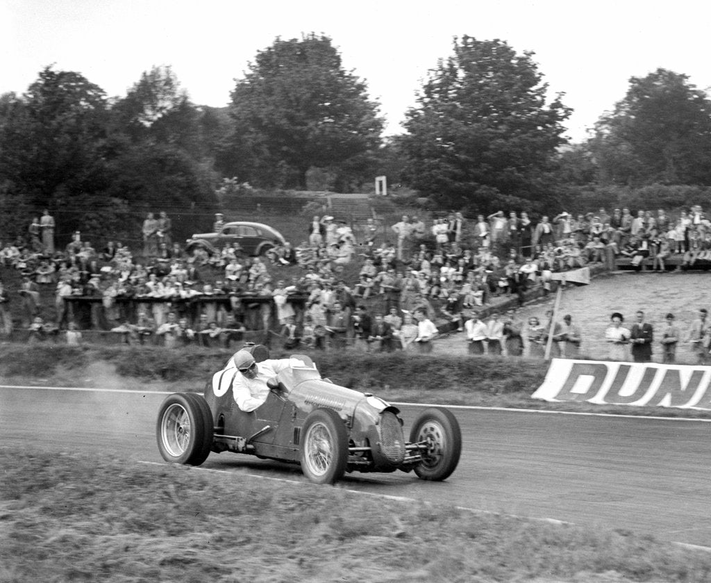Detail of Bert Hadley's Austin on the way to winning the Imperial Trophy, Crystal Palace, 1939 by Bill Brunell