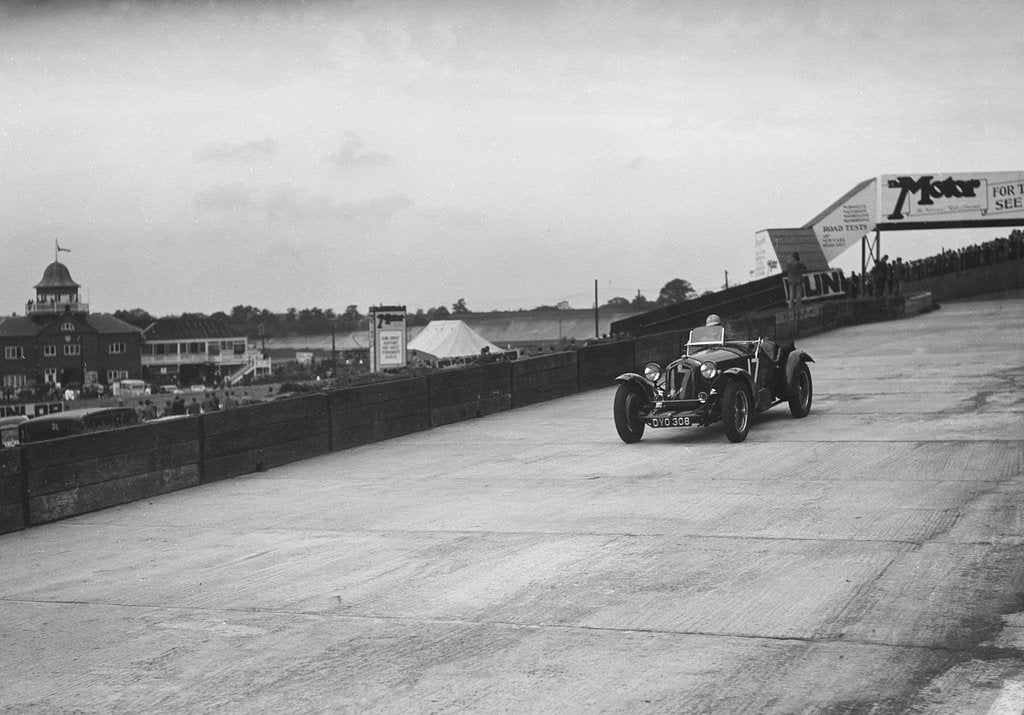 Detail of Alfa Romeo racing at Brooklands, 1938 or 1939 by Bill Brunell