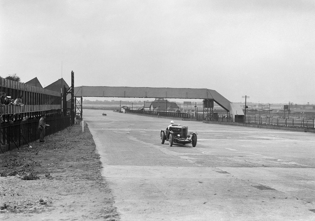 Detail of Talbot 95 Special of GA Wooding racing at Brooklands, 1938 or 1939 by Bill Brunell