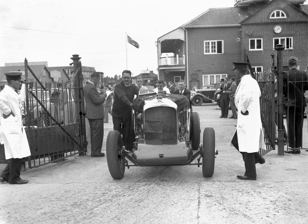 Detail of Bentley at Brooklands, 1938 or 1939 by Bill Brunell