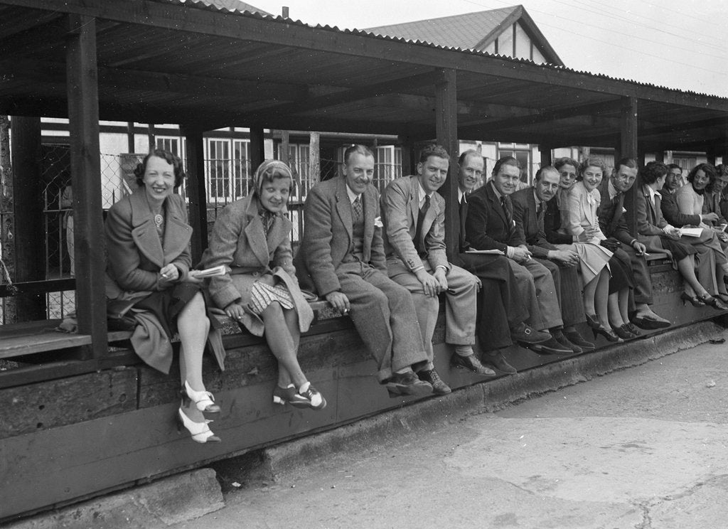Detail of BARC race meeting, Brooklands, 1930 by Bill Brunell