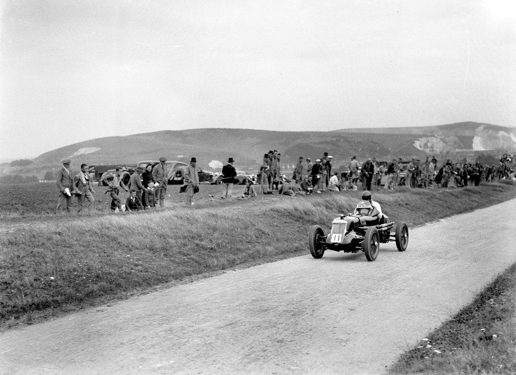 Detail of MG R type of GH Symonds competing at the Lewes Speed Trials, Sussex, 1938 by Bill Brunell
