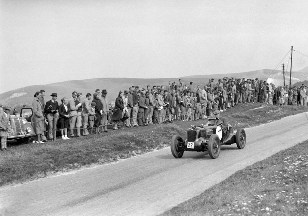 Detail of MG R type of Sir Clive Edwards competing at the Lewes Speed Trials, Sussex, 1938 by Bill Brunell