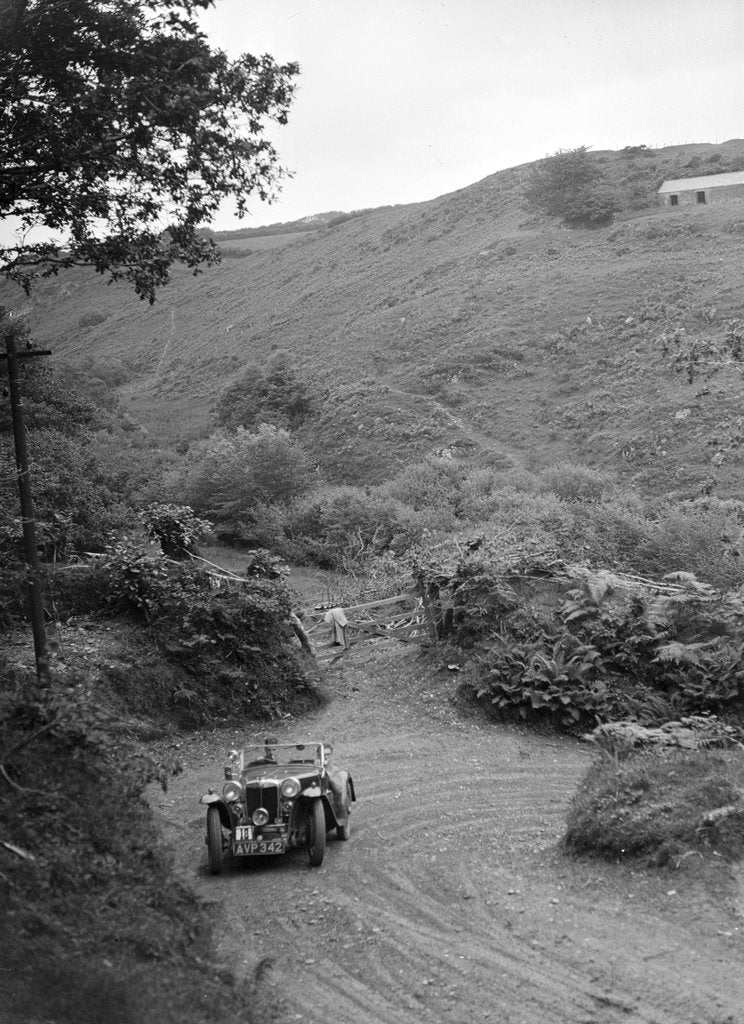 Detail of 1935 MG PA taking part in a motoring trial in Devon, late 1930s by Bill Brunell