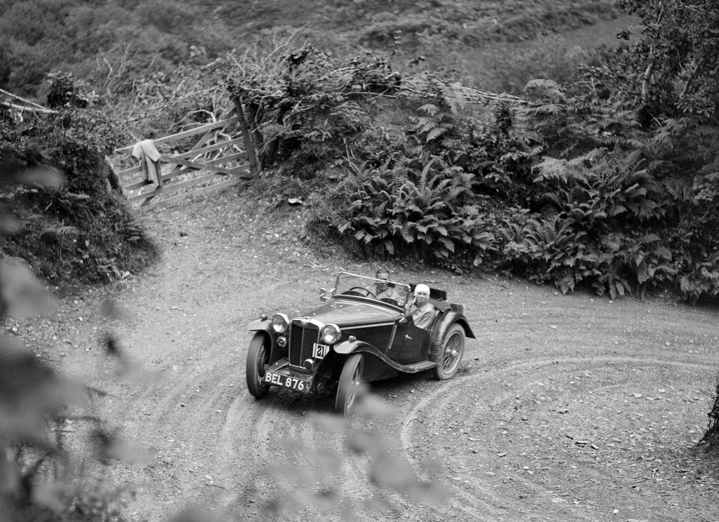 Detail of 1935 MG PB taking part in a motoring trial in Devon, late 1930s by Bill Brunell