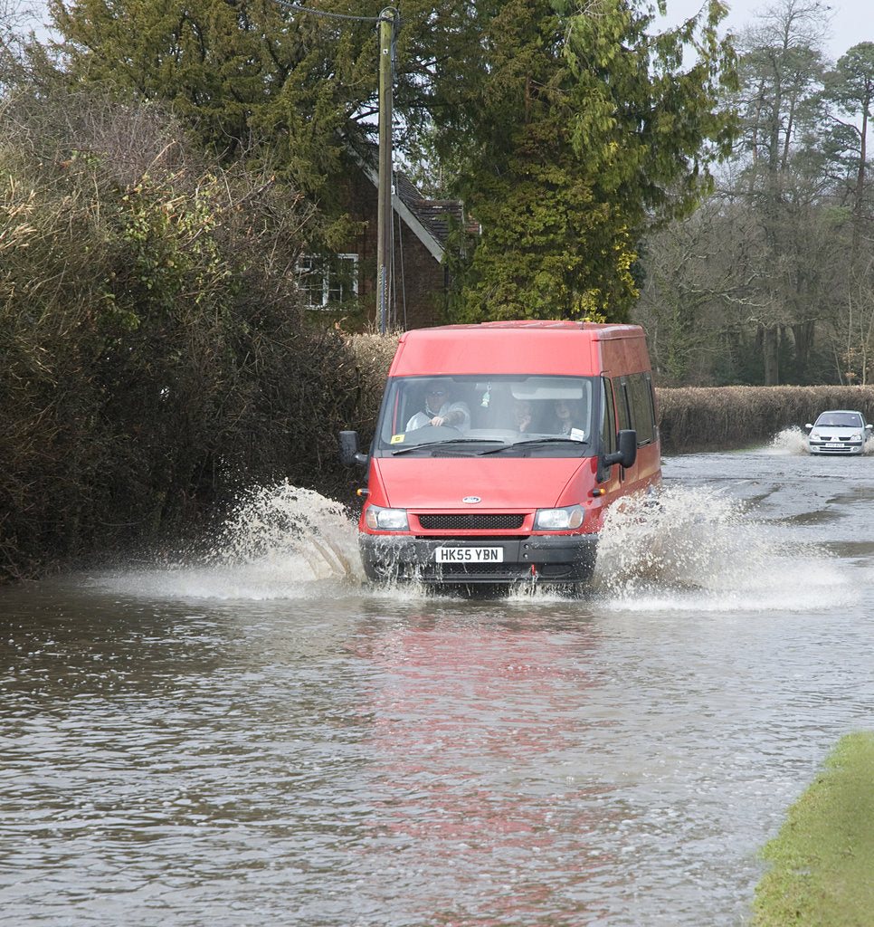 Detail of Van driving through Floods at Beauleu 2008 by Unknown