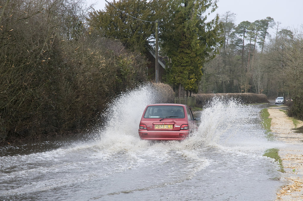 Detail of Rover Metro driving through floods at Beaulieu 2008 by Unknown