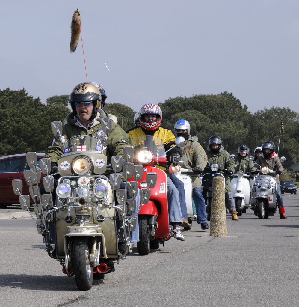 Detail of Group of Mods on their Scooters at Mudeford 2008 by Unknown