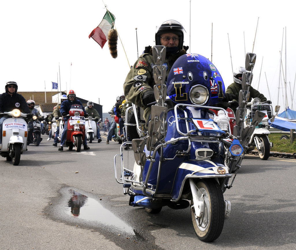 Detail of Group of Mods on their Scooters at Mudeford 2008 by Unknown