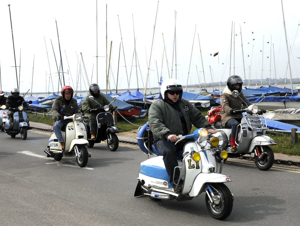 Detail of Group of Mods on their Scooters at Mudeford 2008 by Unknown