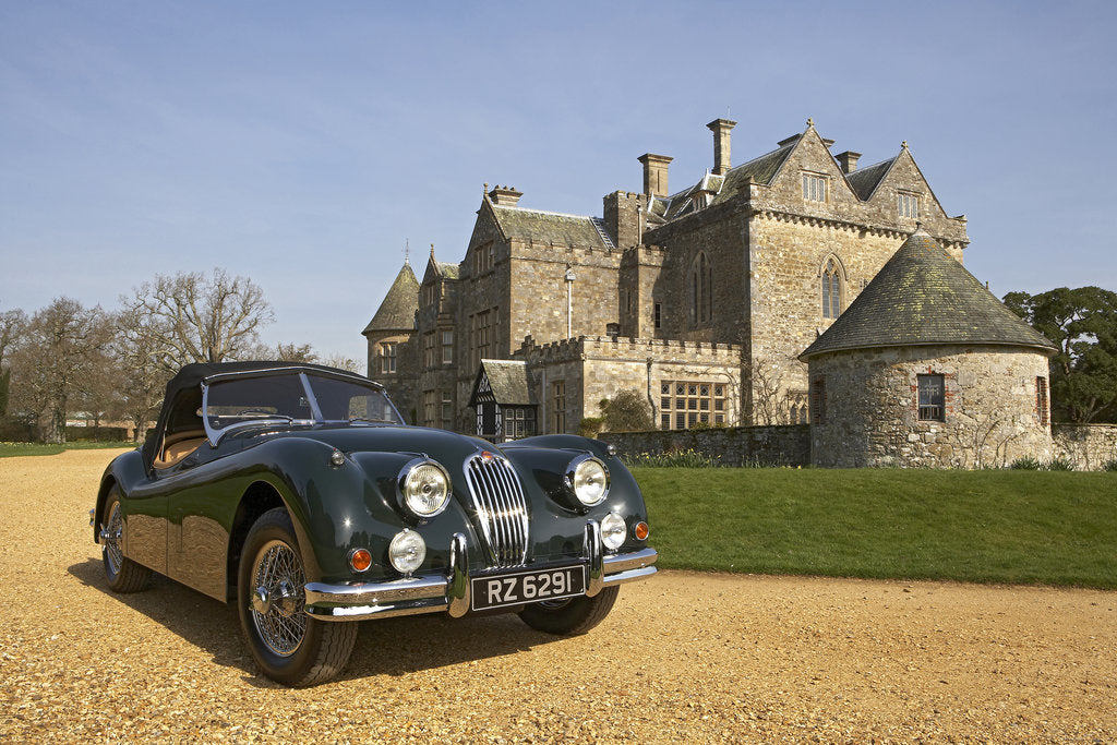 Detail of 1954 Jaguar XK140 outside Palace House, Beaulieu by Unknown