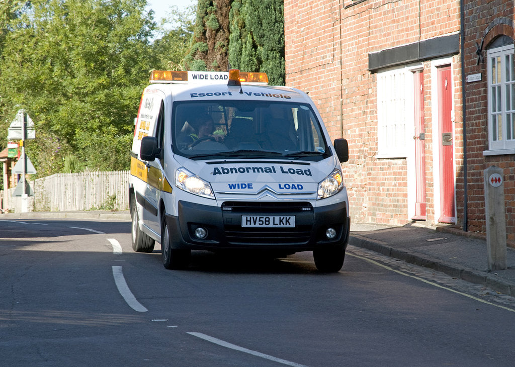 Detail of 2008 Citroen van abnormal load warning vehicle by Unknown